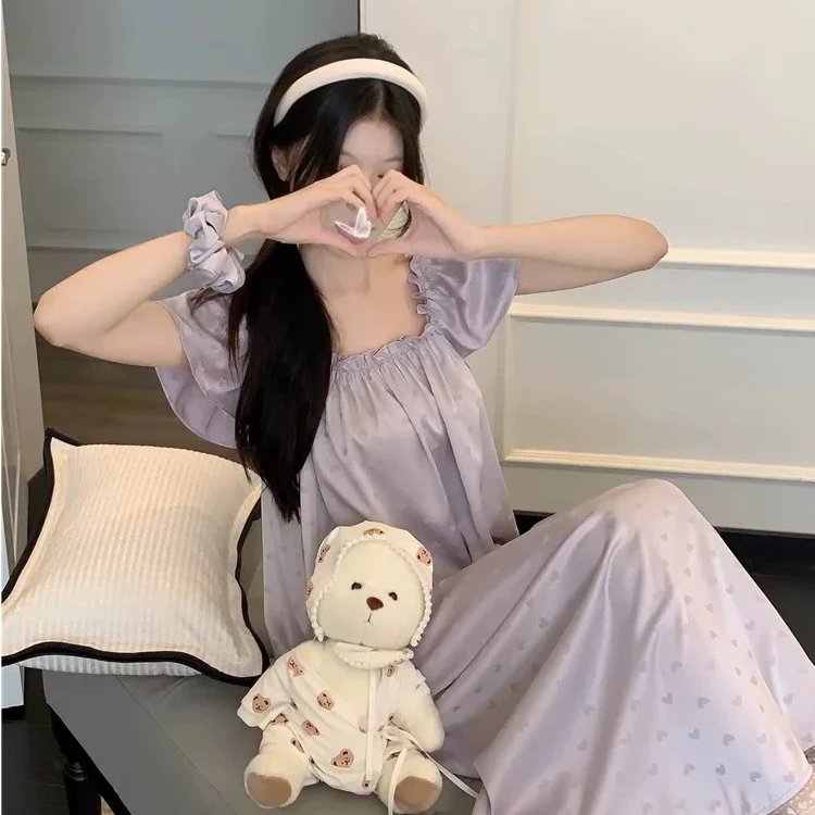 6号-睡衣女夏季捡漏云朵棉睡裙可外穿家居服睡裙