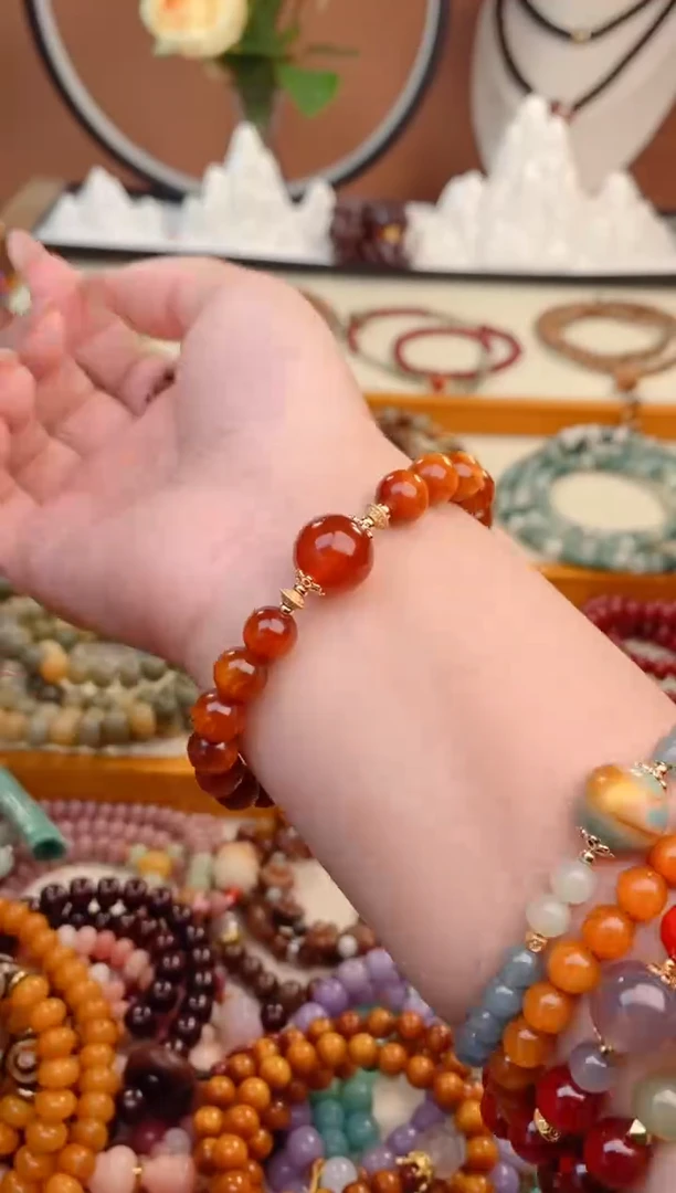 【闪购商品】松木（琥珀木）手串未镶嵌黄油鼎红单圈