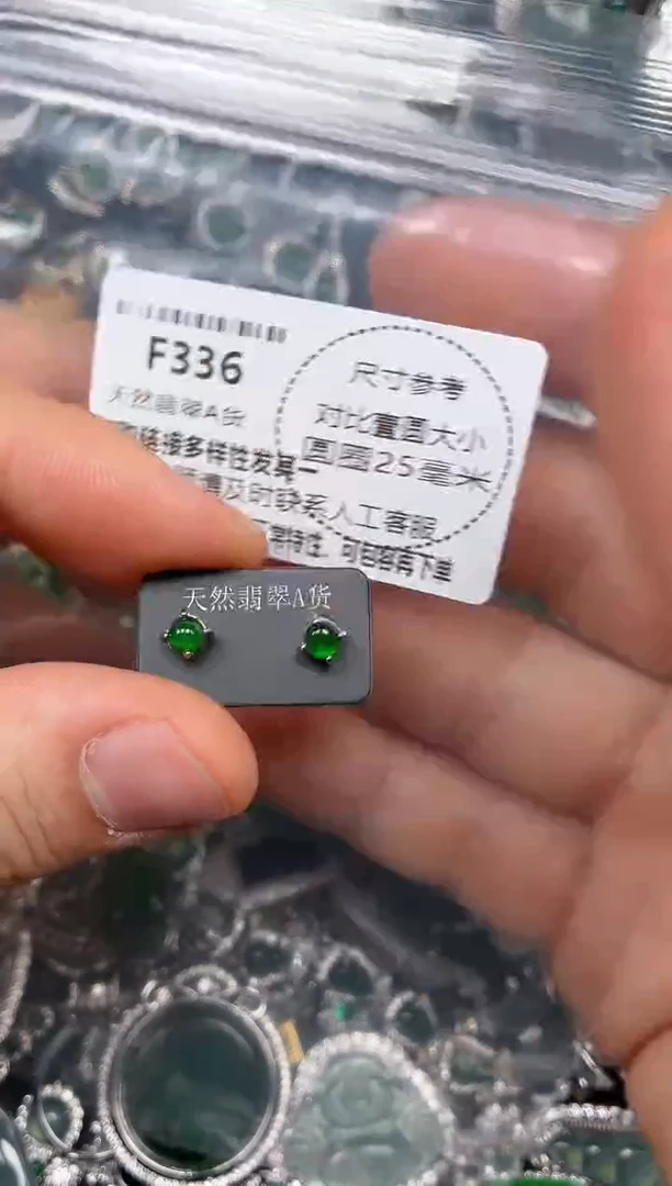 颈饰未镶嵌翡翠F336耳钉