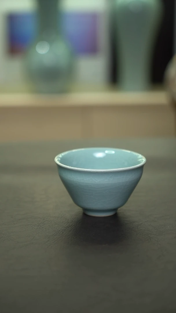 杯子瓷粉青禅道杯微瑕