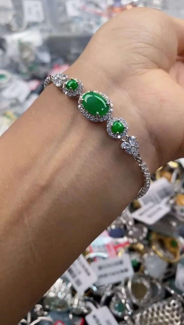 银S925镶嵌戒指翡翠111      8