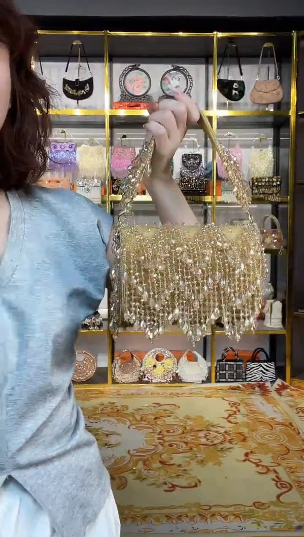 织物珠韵恒泽重工串珠手提包