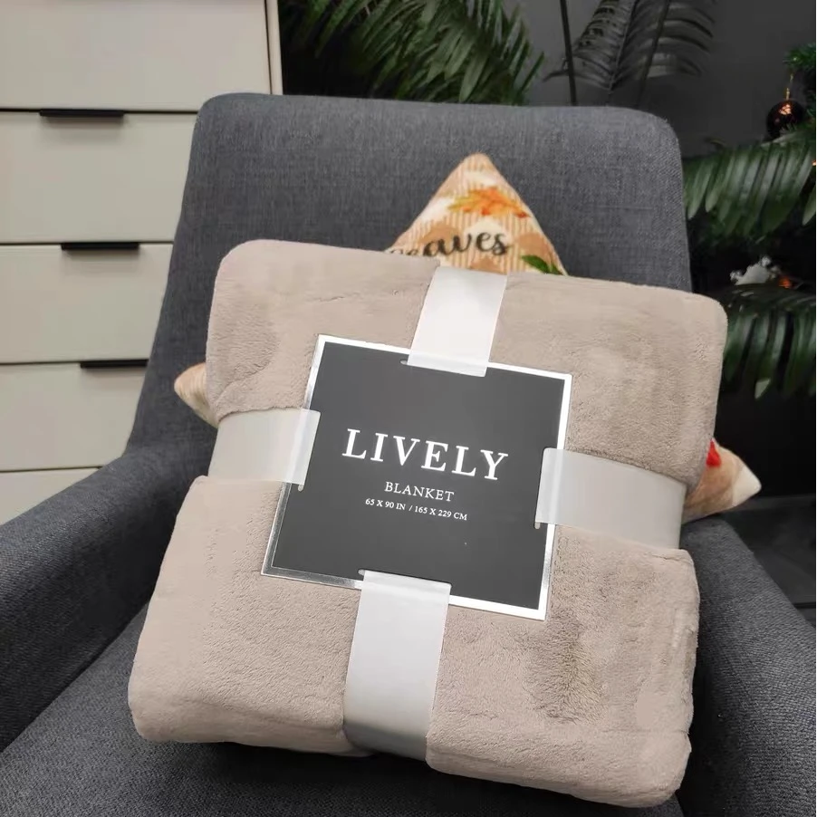 法兰绒牛奶绒纯色毛毯加绒床单办公室午睡盖毯165*229CM