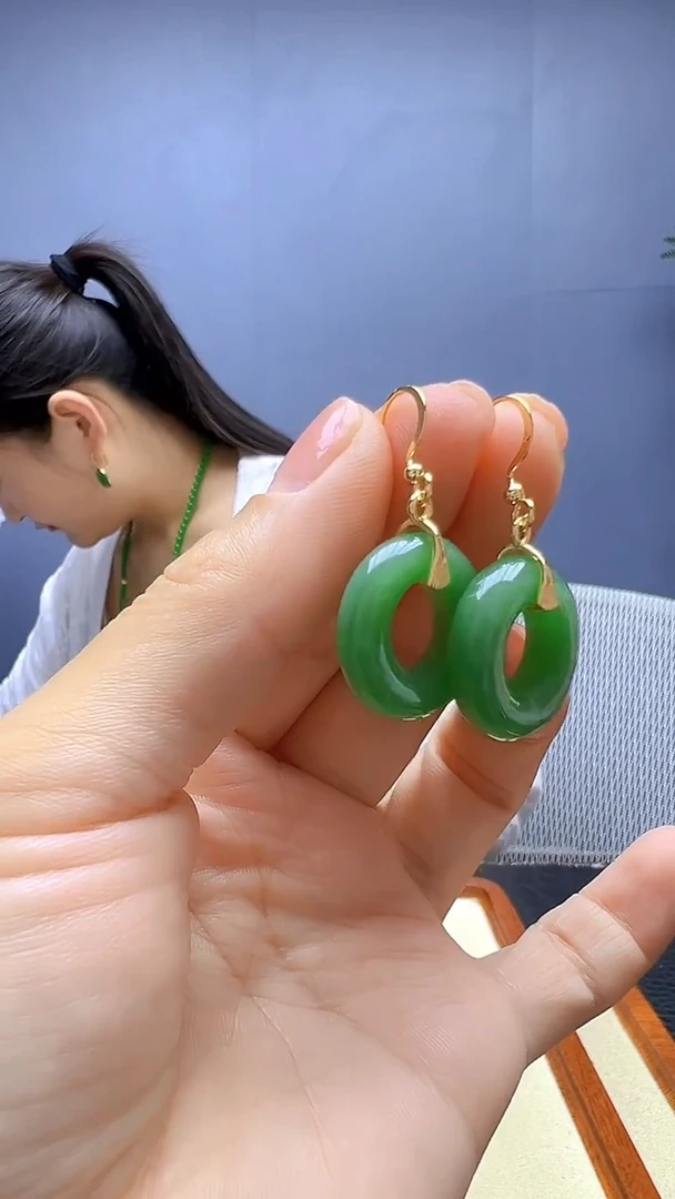 颈饰14K金镶嵌和田玉随昔diy颈饰