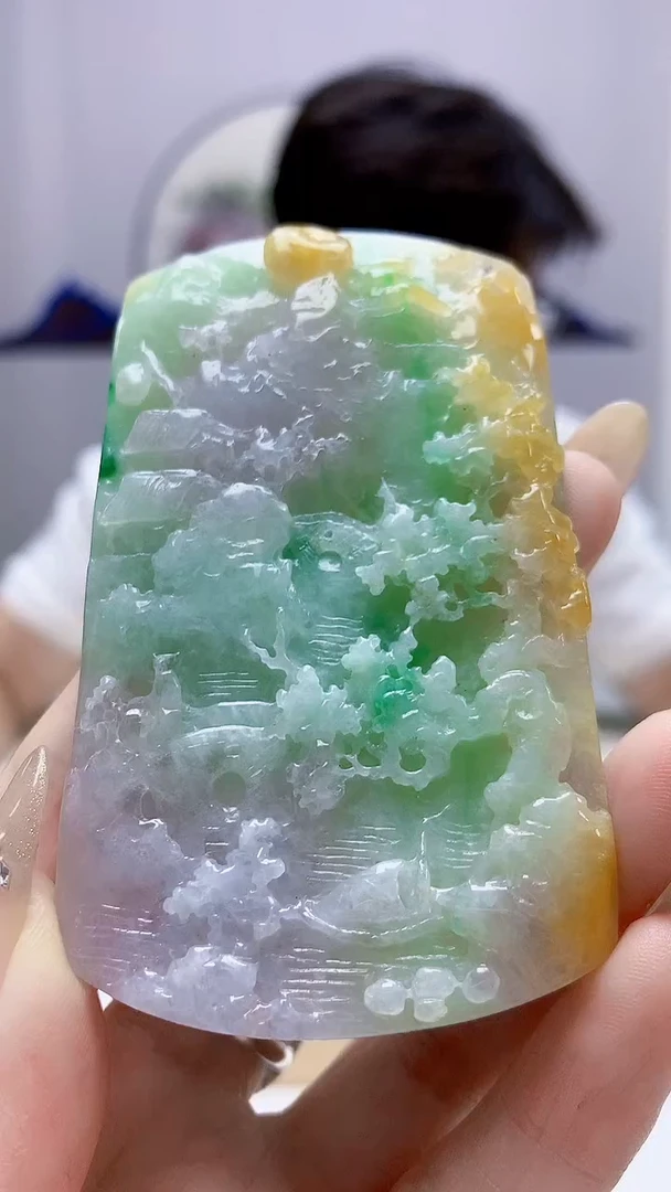 未镶嵌定制翡翠4688DD-毛货山水198