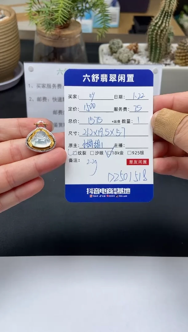 【闪购商品】翡翠颈饰18K金镶嵌D2501518