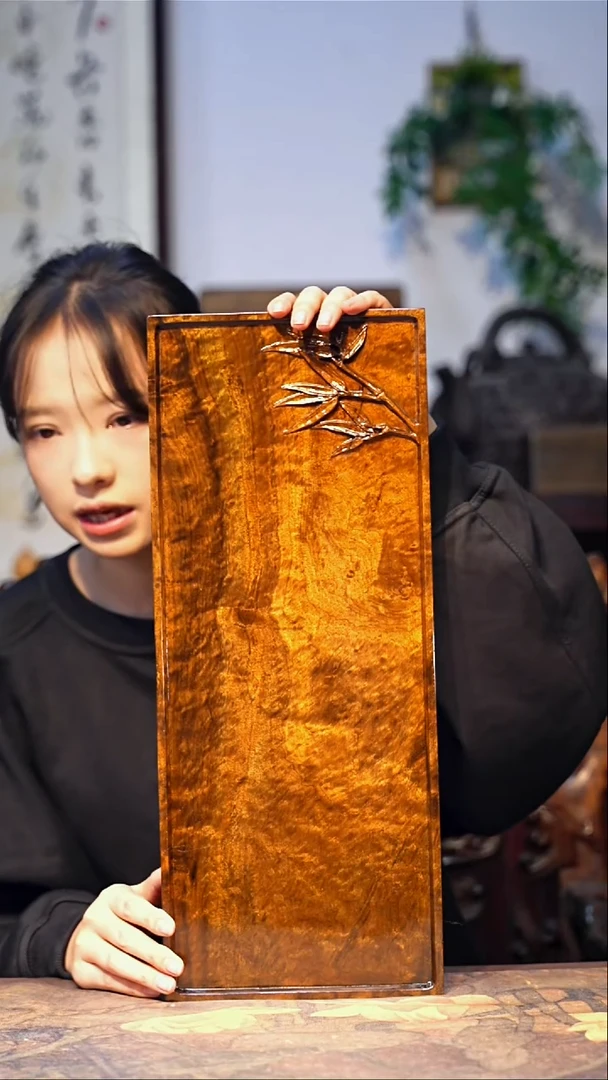 金丝楠【40】可改干/湿泡款 精品满花 一木整雕 纯干金丝楠茶盘