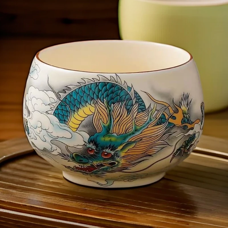 单杯-青龙蛋杯中式家用1229单个高档主人杯高端主人茶杯