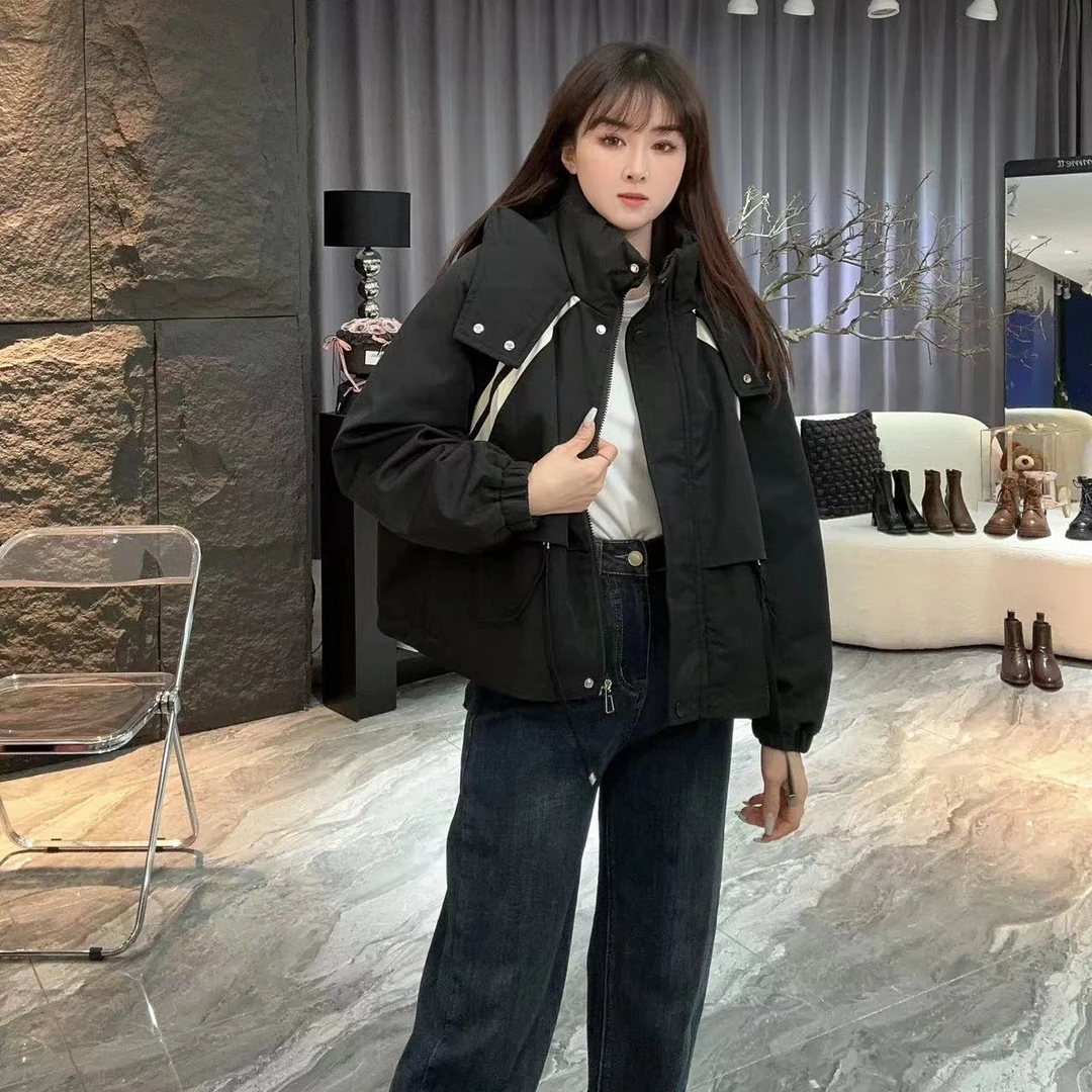 小凉家5256秋冬新款时尚加绒休闲舒适派克服外套