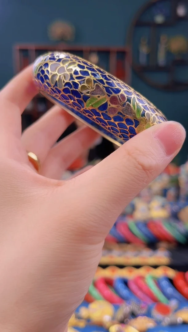 非遗景泰蓝手镯 脱胎 宝蓝 53-59