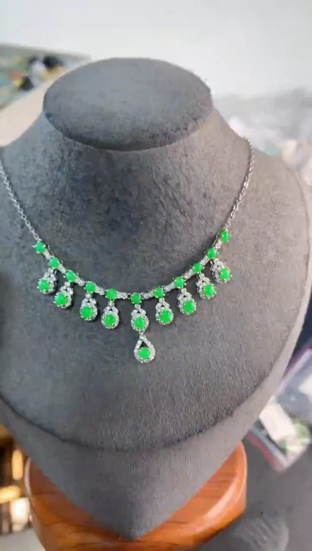 银S925镶嵌戒指翡翠5        5