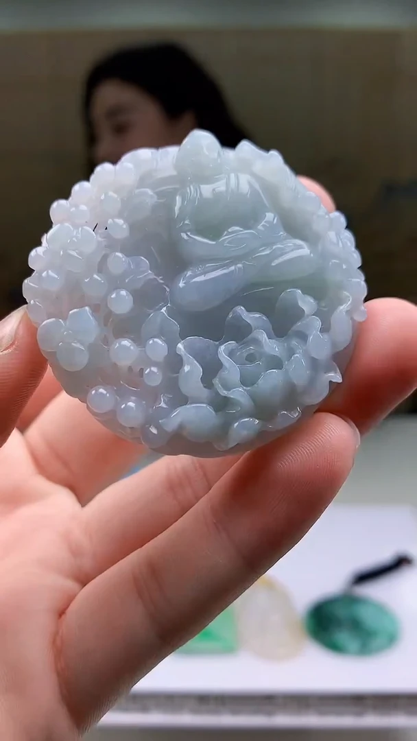 【闪购商品】定制翡翠未镶嵌4829bb-毛货挂件11