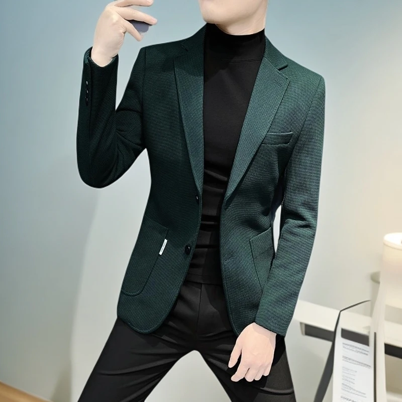 NYING西装夹克男士2025秋季商务时髦帅气套装时尚潮新款高端男士