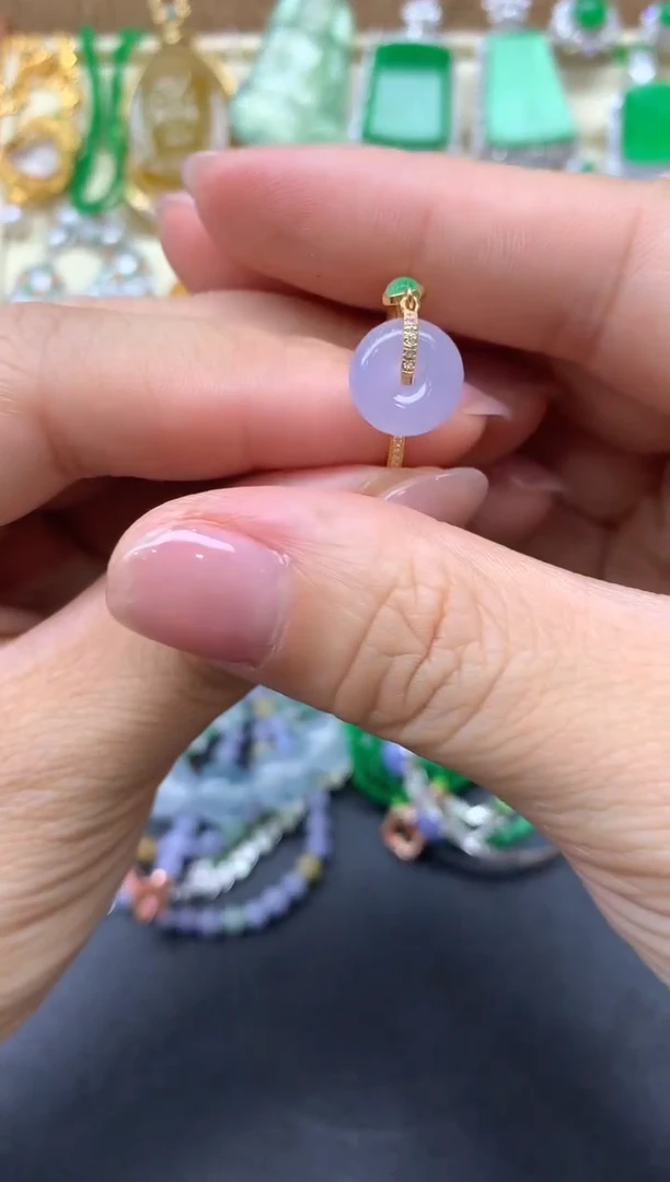 【闪购商品】翡翠戒指18K金镶嵌123中国好珍宝