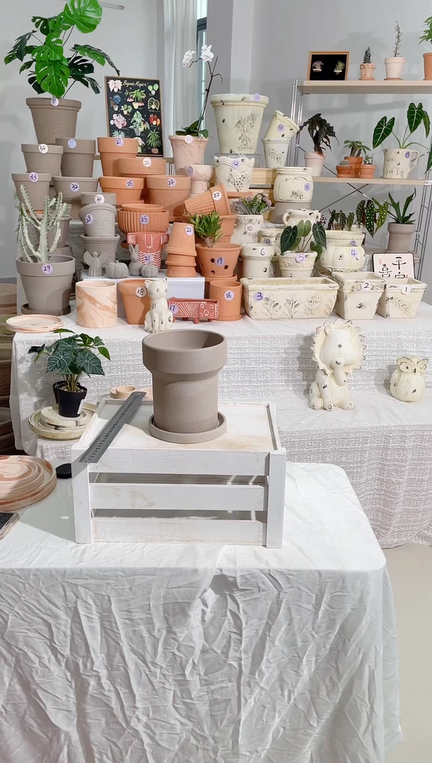 【闪购商品】陶1个带托 摩卡灰水管盆口径15*高16