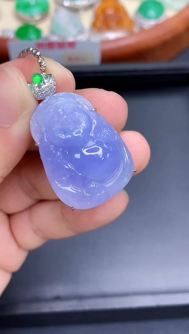 吊坠(不含链)18K金镶嵌翡翠720-中国好珍宝