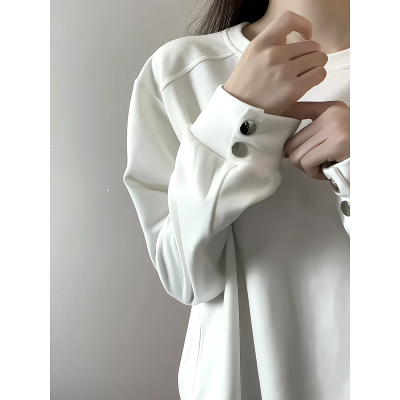 美式复古重磅纽扣德绒长袖T恤男秋冬cleanfit潮牌休闲内搭打底衫