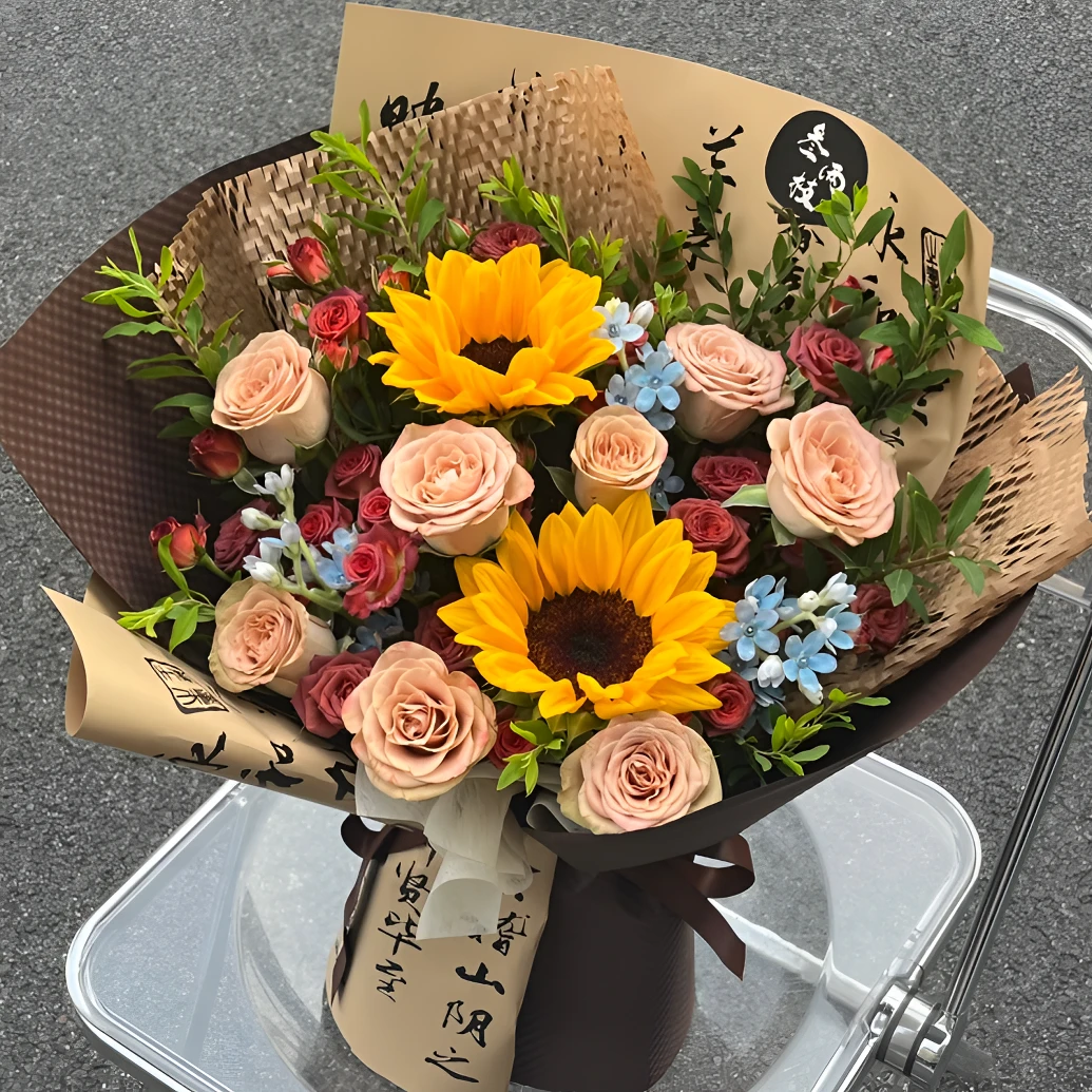 向日葵生日花店送花订购鲜花退伍花束鲜花同城配送同城生日花束