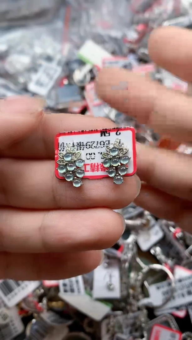 银S925镶嵌戒指翡翠天然A货缅甸翡翠