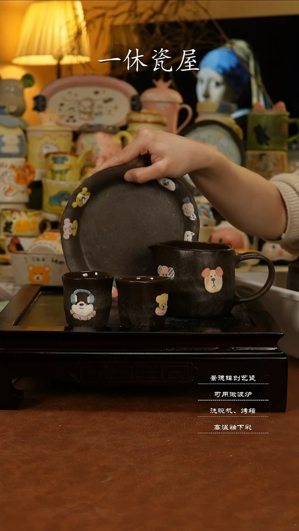 摆件陶景德镇一休瓷屋手作