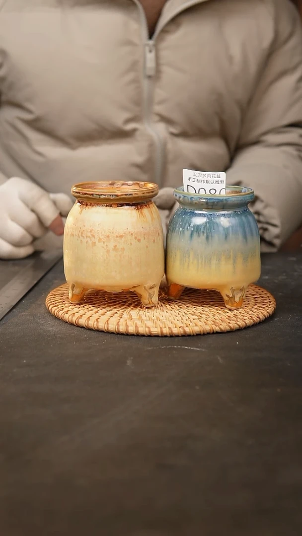 【闪购商品】瓷片080泥泥手工花盆