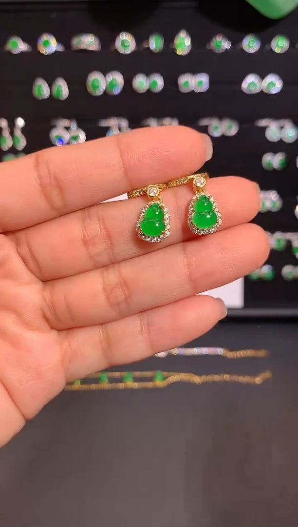 翡翠银S925镶嵌耳饰多样性