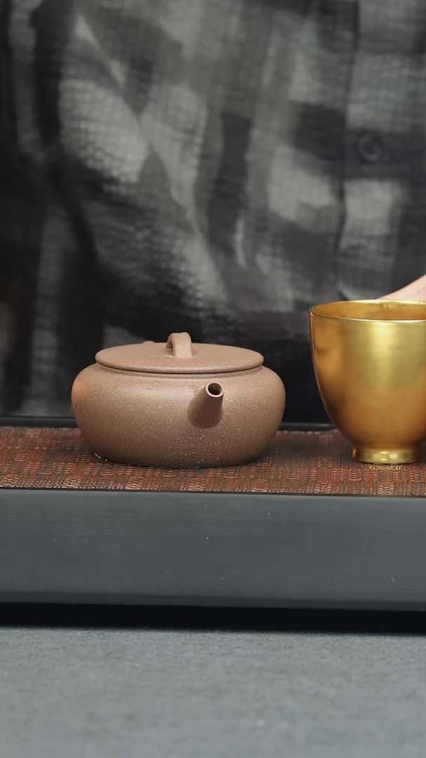 茶壶紫砂五堂 大彬诗意-大+金杯