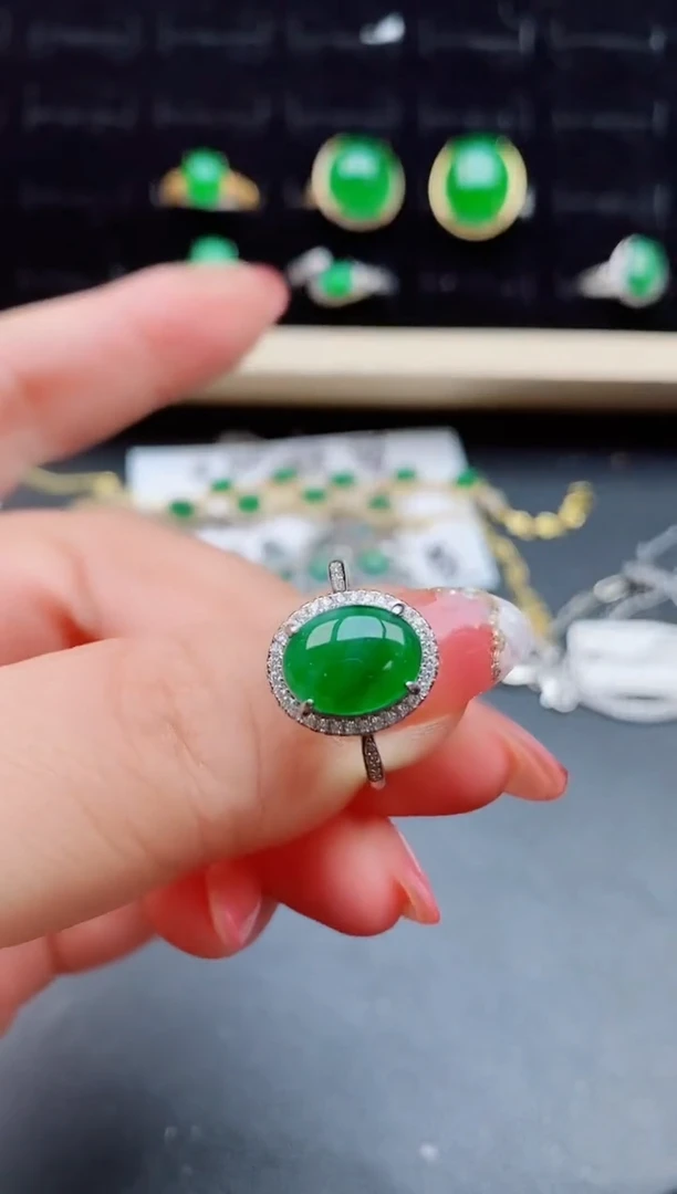【闪购商品】翡翠戒指银S925镶嵌508550