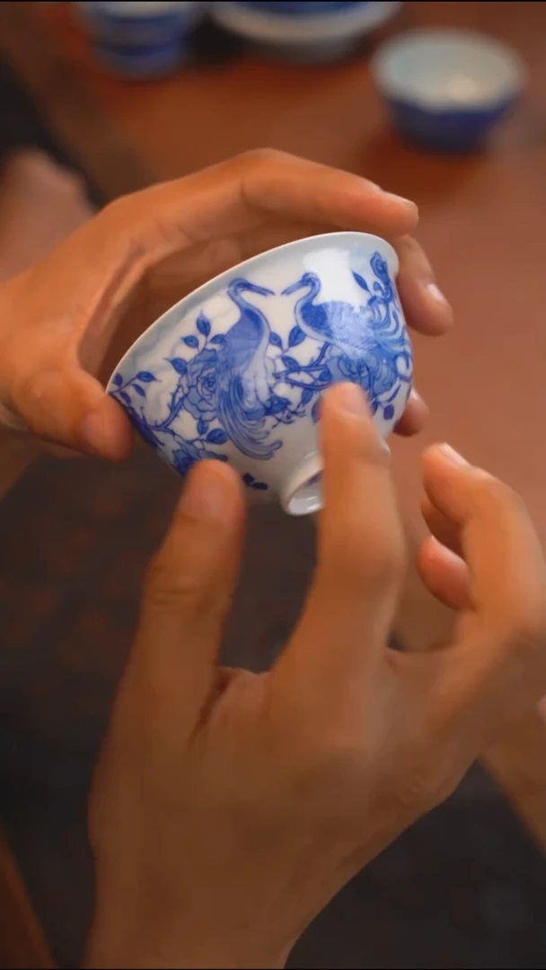 正春堂青花千里共婵娟薄胎杯
