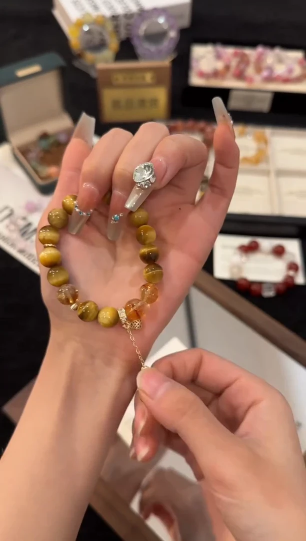 合金手链水晶金虎眼x2985