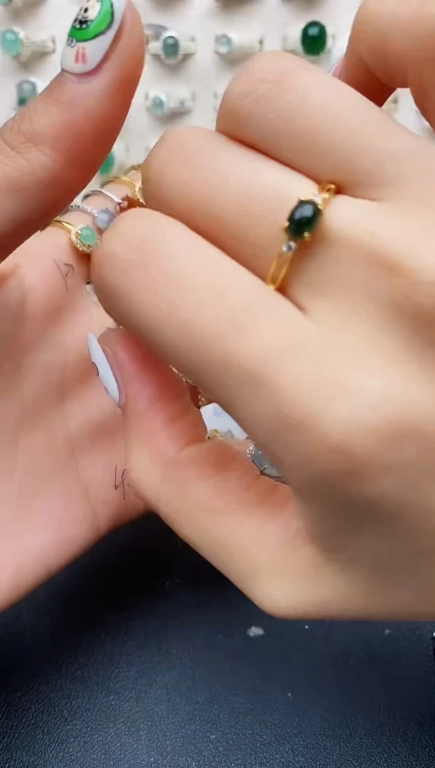 【闪购商品】翡翠戒指银S925镶嵌缅甸翡翠