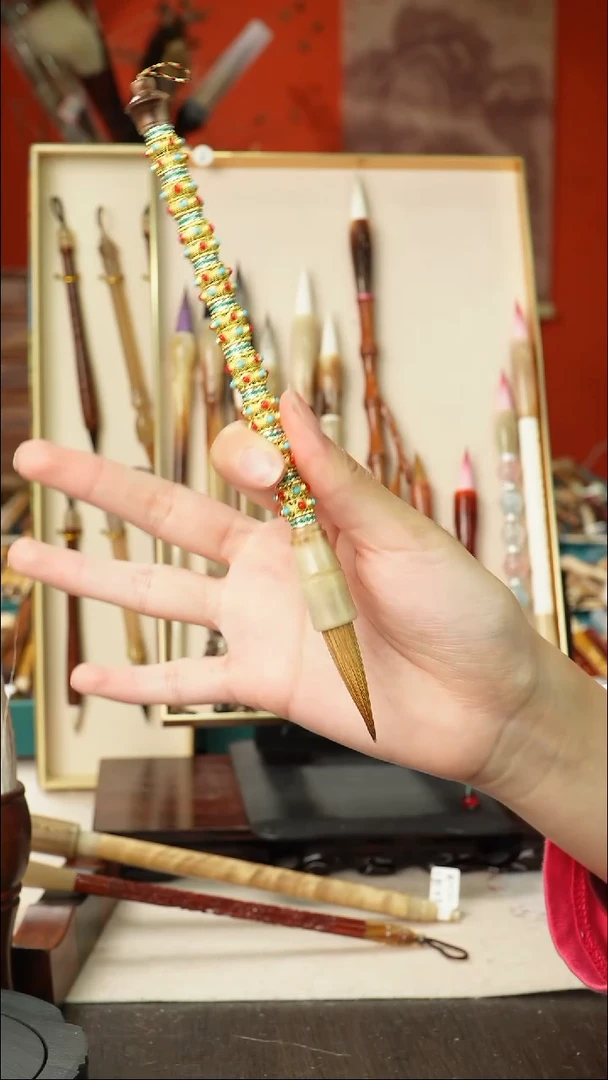 孤品高货毛笔链接 清水试笔 蘸墨不退