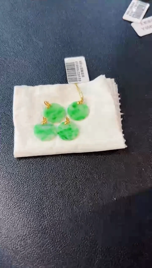 【闪购商品】翡翠颈饰18K金镶嵌3含链 缅料A货/多样性一件