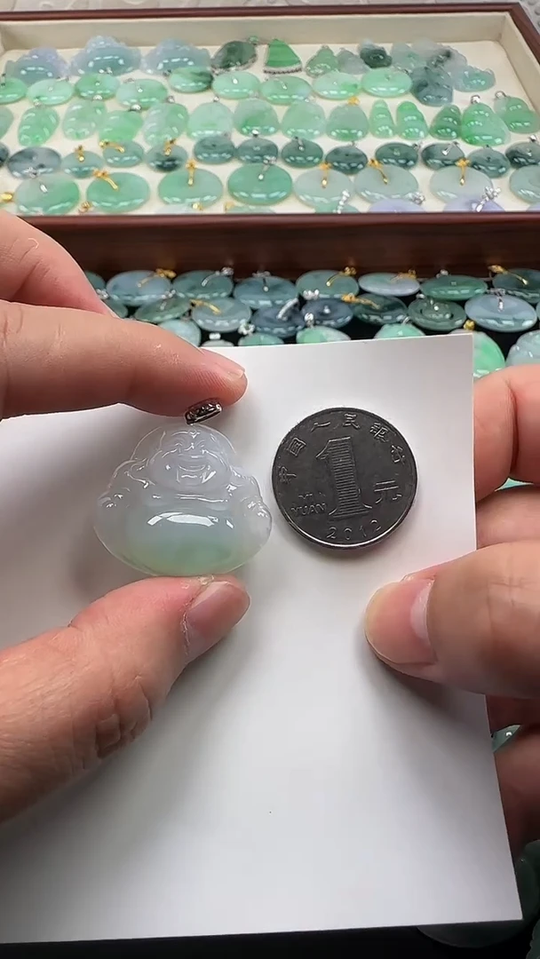 翡翠18K金镶嵌吊坠(不含链)佛公