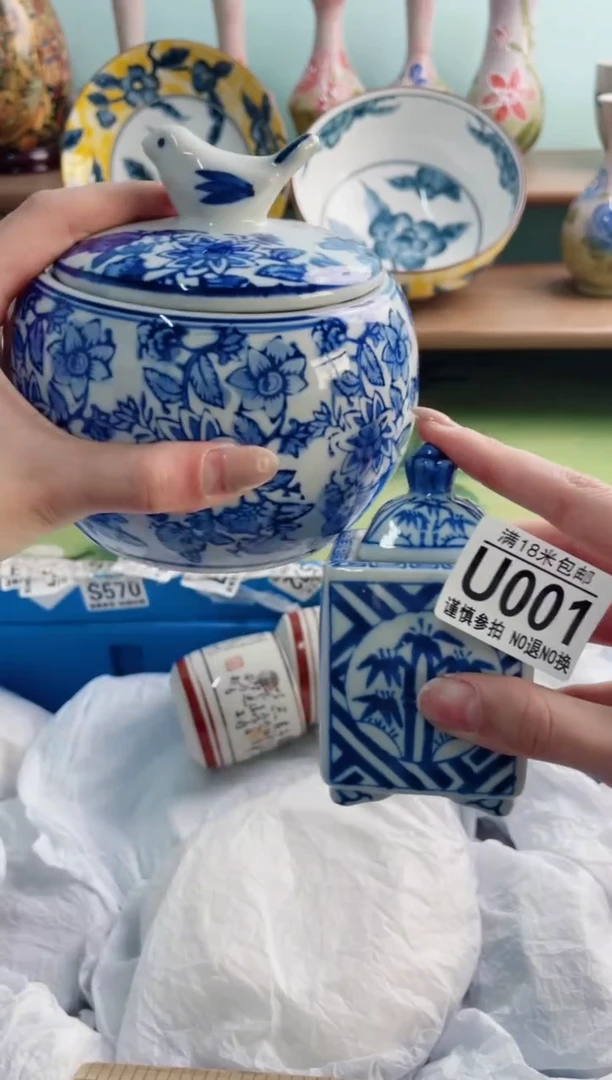 陶瓷张*白XU001*******香炉加鸟罐