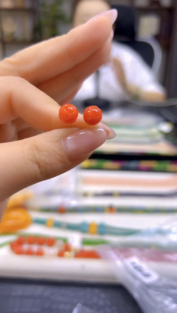 14K金镶嵌翡翠耳钉DIY款E780