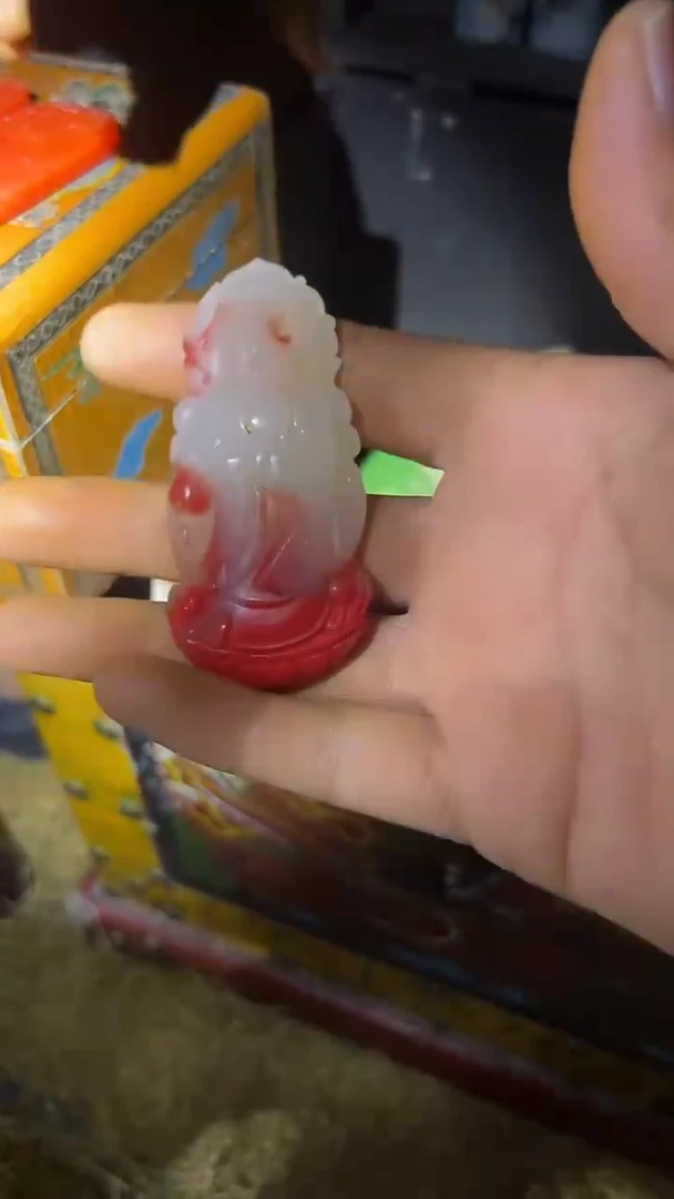 和田玉未镶嵌挂件飘血观音牌