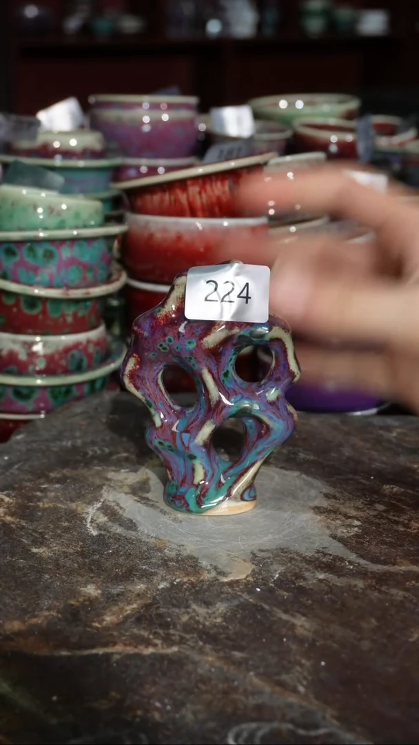 摆件陶精品窑变钧瓷茶器