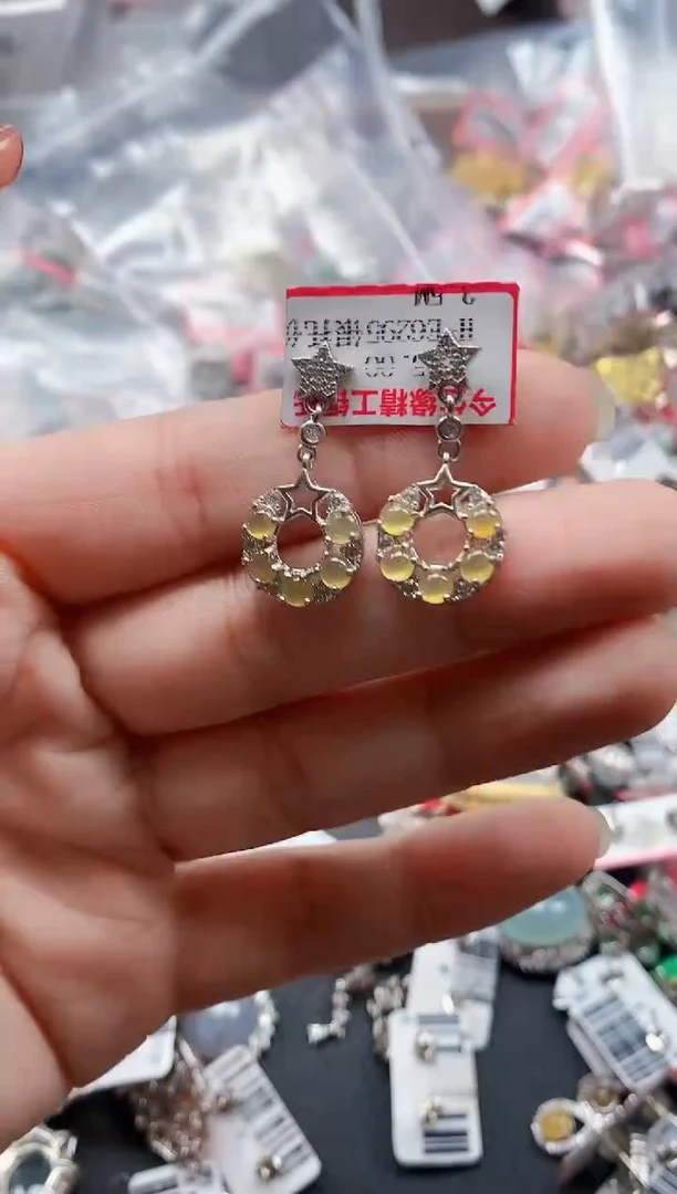 银S925镶嵌戒指翡翠天然A货缅甸翡翠