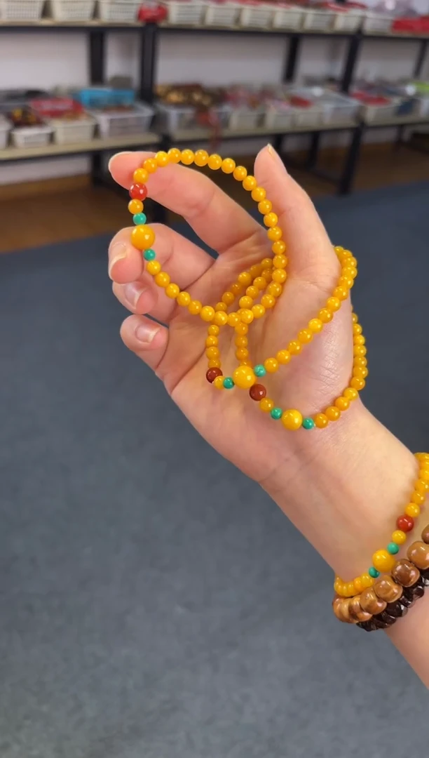 手链蜜蜡未镶嵌   5.5mm蜜蜡圆珠单圈