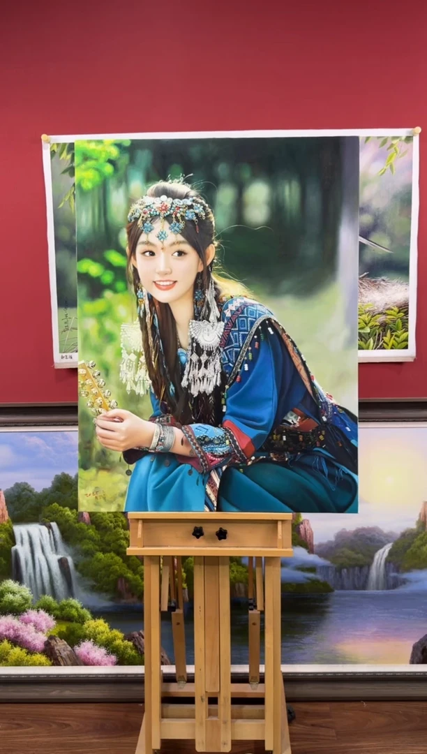 油画朝鲜画家原创手绘油画作品