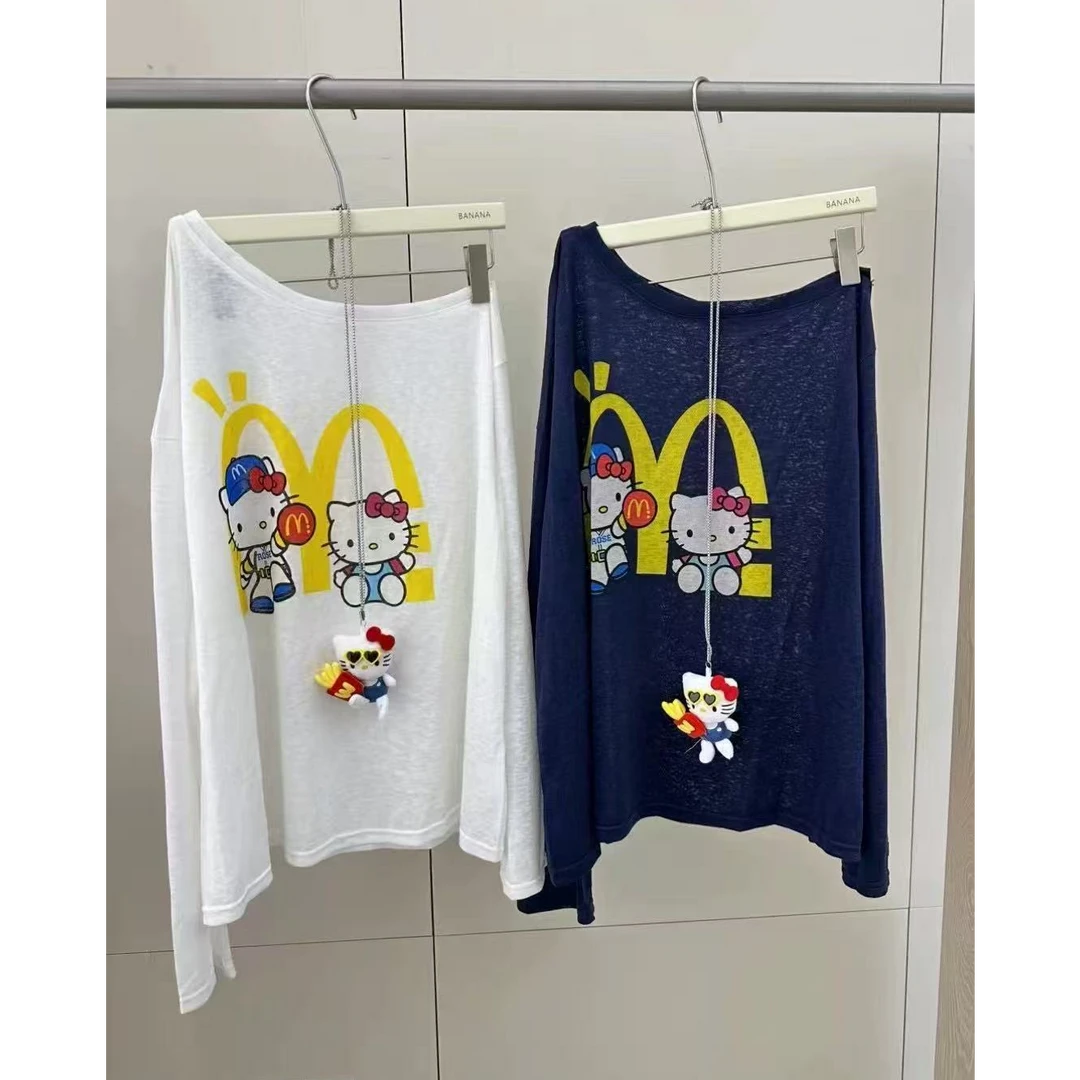 【蜜爷家】凯蒂猫露肩慵懒防晒衫9333#