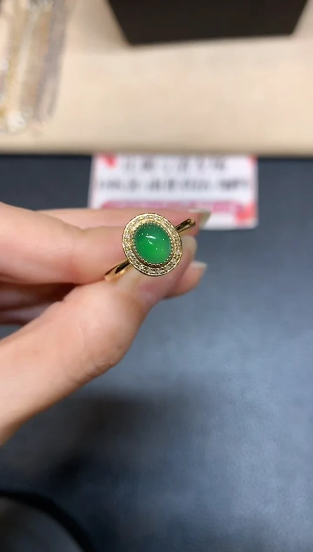 【闪购商品】翡翠戒指18K金镶嵌【无鉴赏期