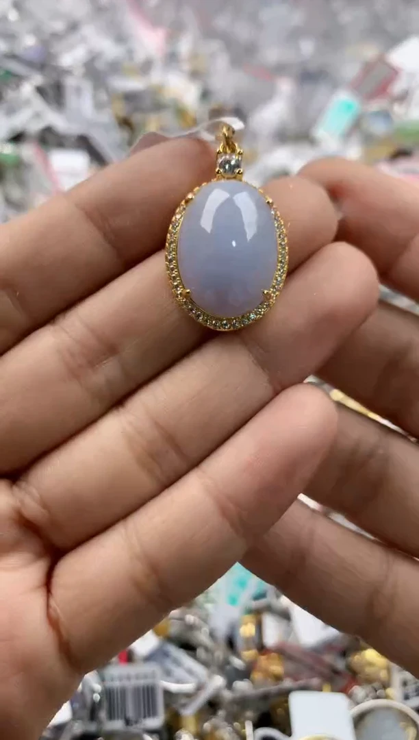 银S925镶嵌戒指翡翠666---9