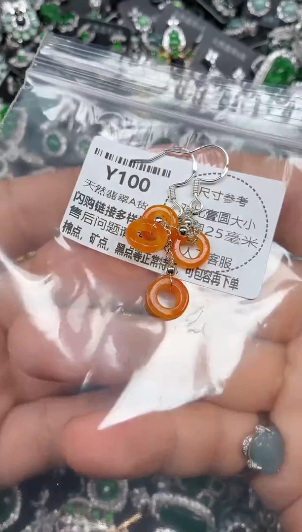 颈饰未镶嵌翡翠Y100耳钩