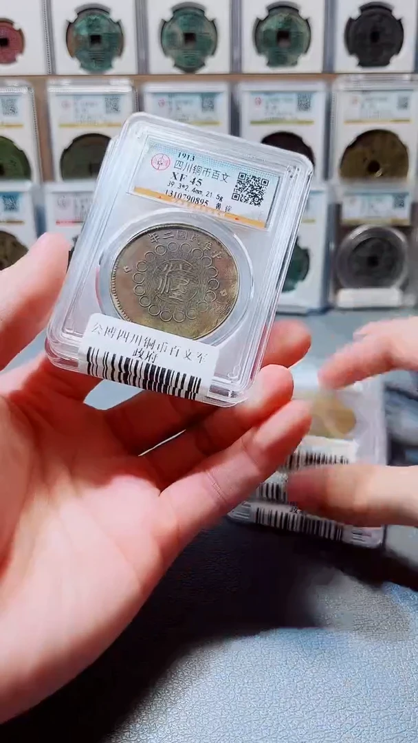 铜A647公博四川铜币百文军政府XF（黄）