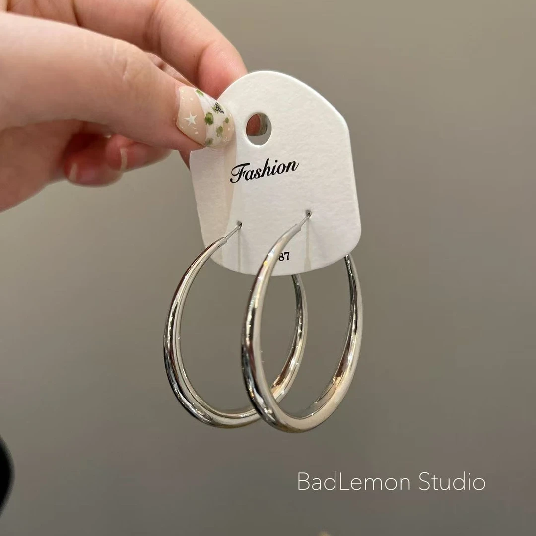 合金耳饰 时尚百搭耳圈宁艺卓同款大素圈耳夹高级感无耳洞耳饰137
