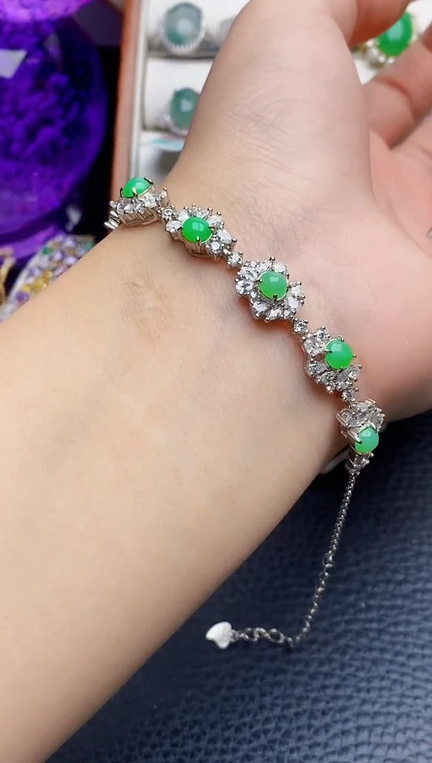 银S925镶嵌戒指翡翠3277