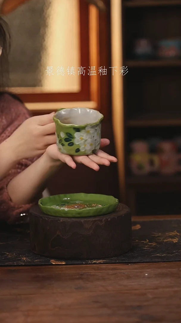 陶瓷景德镇高温釉下手绘陶瓷@L004@
