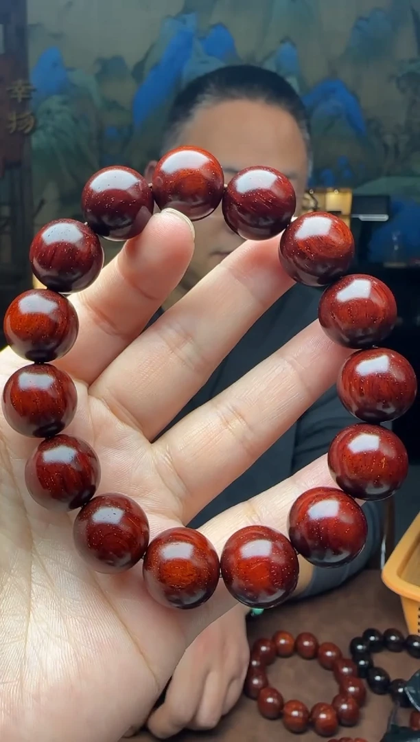 【闪购商品】小叶紫檀手串/手链1.5*15颗金星原汁原味泥料